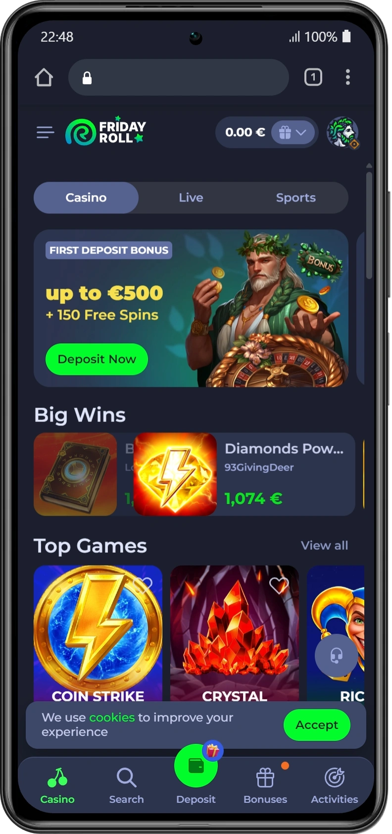 La registrazione su Spinwinera è completa